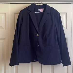 Plus Size Long Sleeve 2-Button Suit Jacket